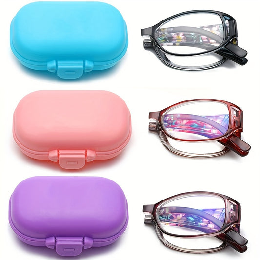 1pc Vintage Printed Folding Reading Glasses, Ideal Gift for Women.