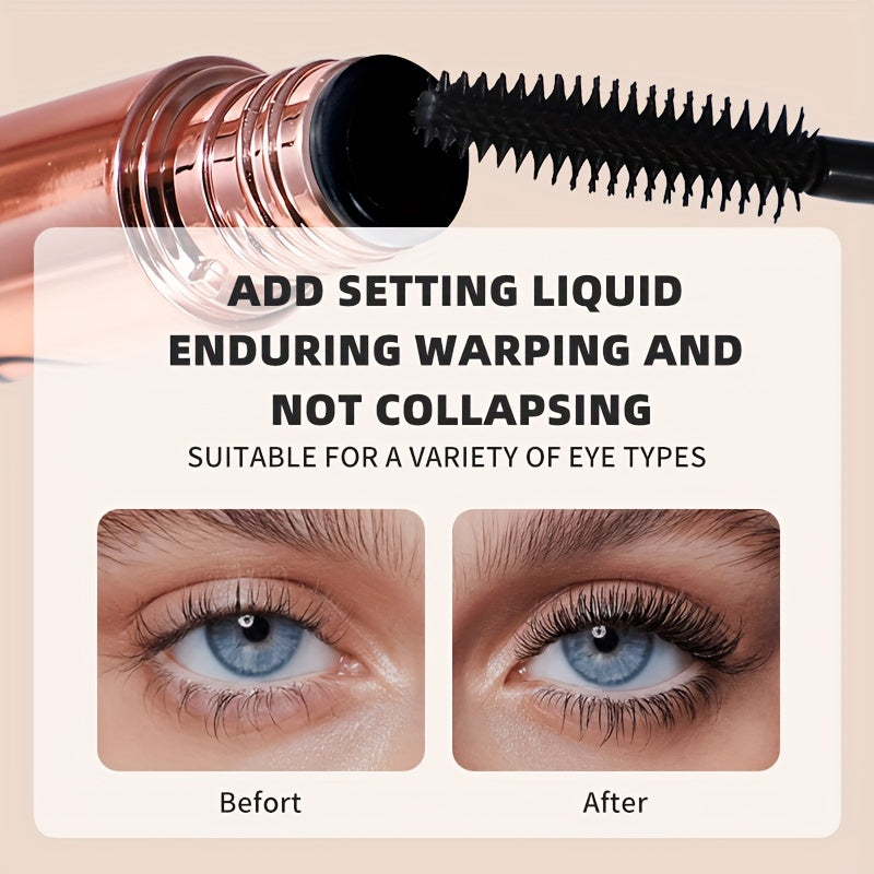 Waterproof 4D mascara in black for voluminous and lengthened lashes that is non-caking and easy to remove with makeup remover. Ideal for all skin types.