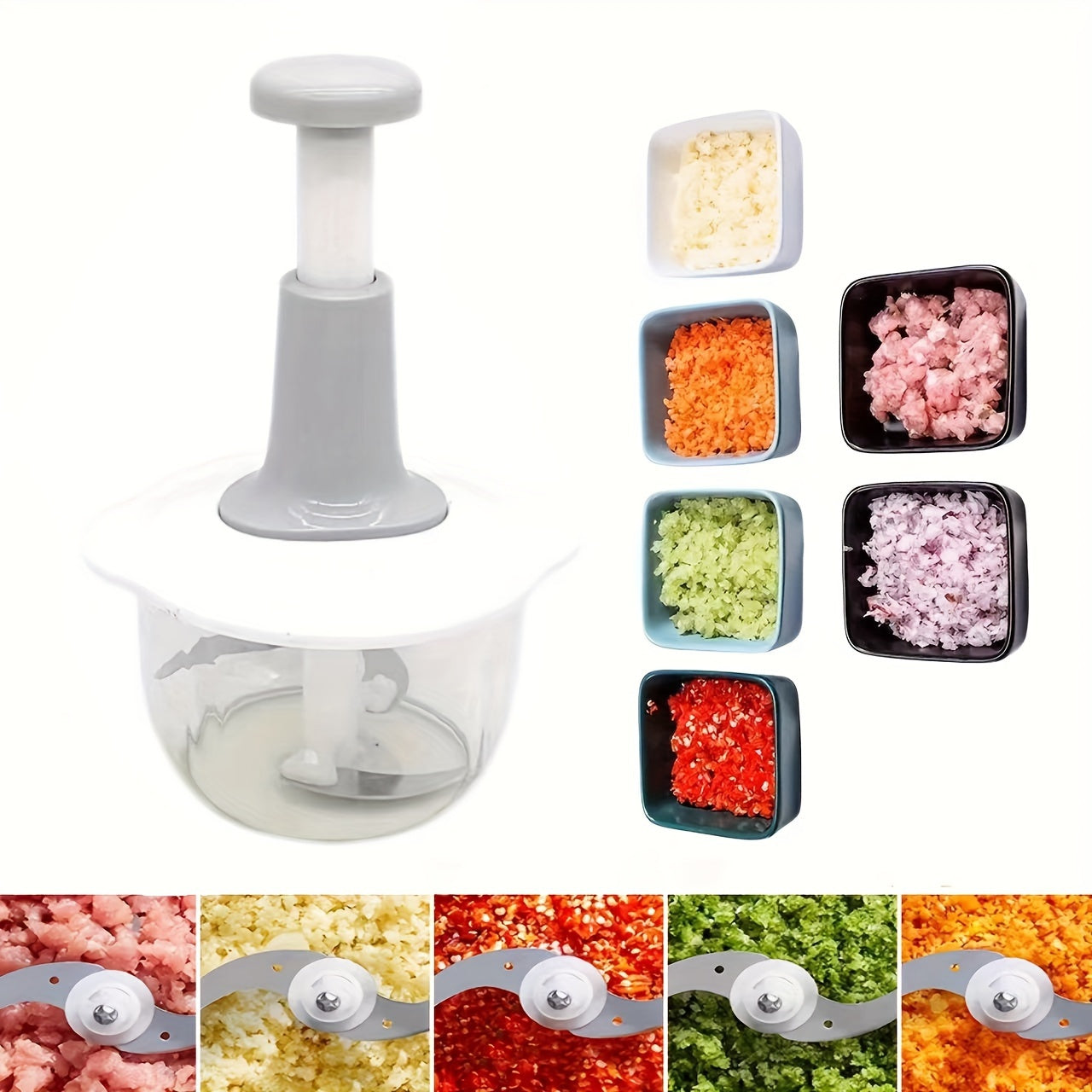 The 1.5L Stainless Steel Manual Food Processor is a versatile kitchen tool, suitable for chopping garlic, meat, and fruit with ease. Its easy clean design makes it ideal for both home kitchens and outdoor camping.