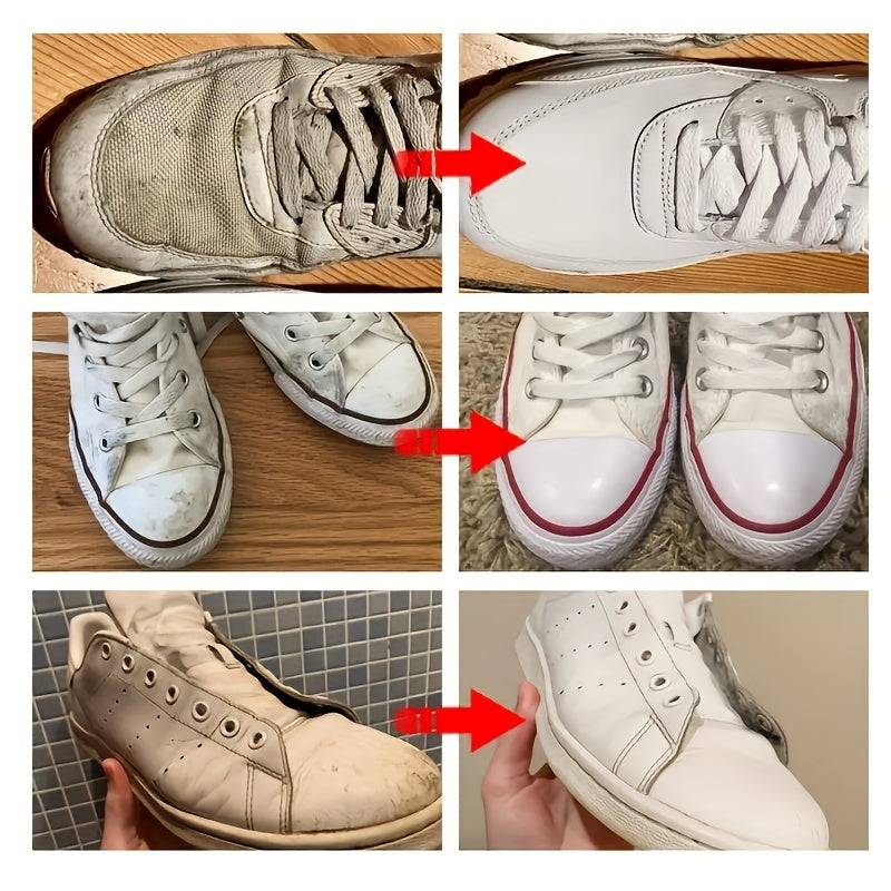 1 piece of Shoe Cleaning Cream, a versatile product perfect for cleaning white shoes, sports shoes, and sneakers. This cream will effectively clean, whiten, brighten, and remove stains, dirt, and oxidation from your footwear. It is a must-have cleaning