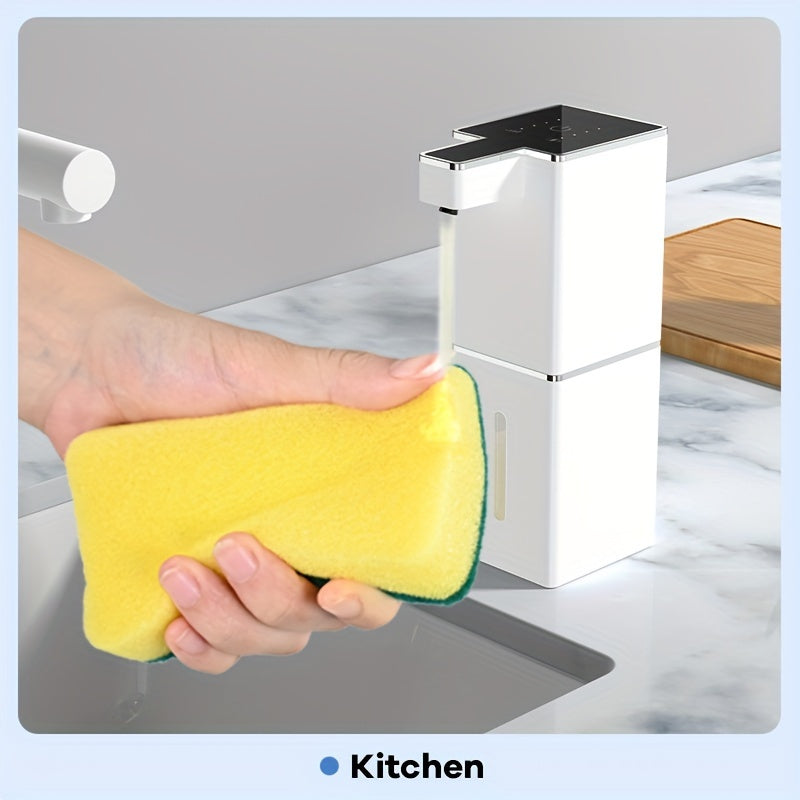 380ml USB Rechargeable Soap Dispenser with Motion Sensor - Wall-Mounted, Plastic, Automatic Hand & Dishwashing Liquid Dispenser for Bathroom and Kitchen.