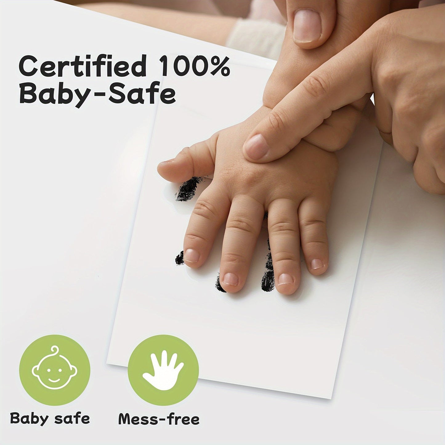 Capture the precious memories of your child's hand and footprints with the Ai Bei Parent Co Inkless Hand and Footprint Kit. Made from safe and non-toxic silicone, this kit is easy to use with no mess. Perfect for milestone memories and home decor.