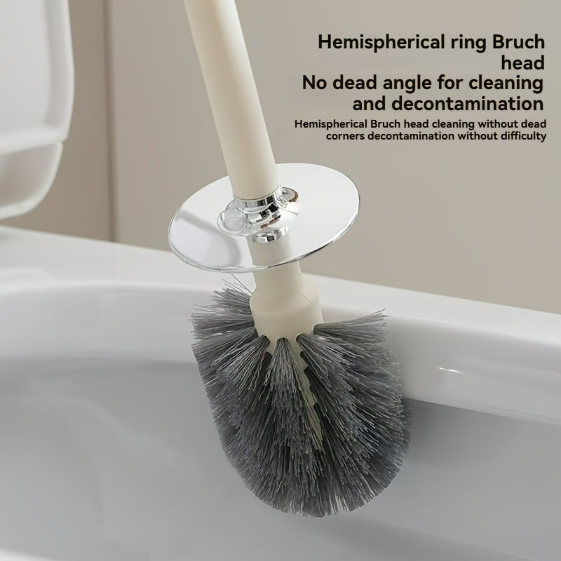 The 1-piece Toilet Brush and Holder Kit is the Best Set for Compact Bathroom Storage, Saving Space and Allowing for Easy Deep Cleaning Under Edges.