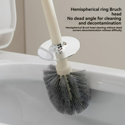 The 1-piece Toilet Brush and Holder Kit is the Best Set for Compact Bathroom Storage, Saving Space and Allowing for Easy Deep Cleaning Under Edges.