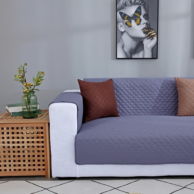 Waterproof and dustproof sofa cover for L shape sofas, pet-friendly and double-sided, perfect for living rooms, offices, and home decor.