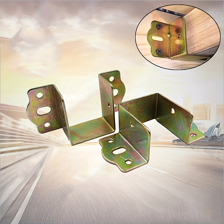 Sturdy Metal Bed Frame Brackets: Secure Hooks for Supporting Furniture, Ideal for Corner Joints and Wooden Pieces.