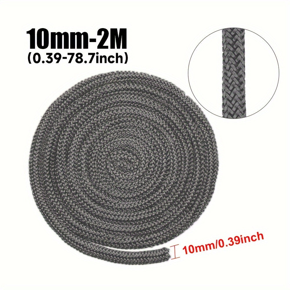 High-Temperature Fireproof Seal Rope Gasket for Wood Burning Stove Door, Available in 6/8/10/12mm Sizes, 2M Length, Ideal for Home Kitchen Heating and Cooling Systems, Fireplace Replacement Part