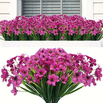 6 Bunches of UV Resistant Artificial Flowers for Outdoor and Home Decoration