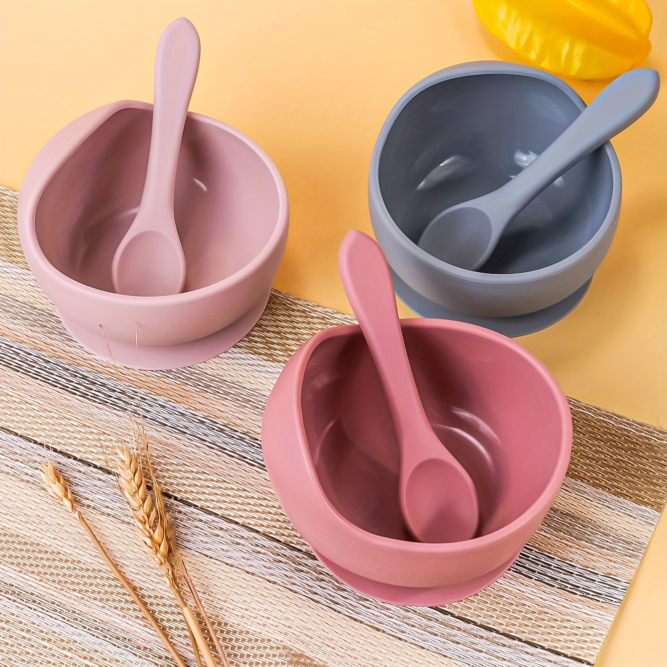 TYRY.HU offers personalized Customized Baby Bowl with Suction, featuring a 2-piece set of silicone bowl and spoon. These BPA-free self-feeding utensils are perfect for your little one. Personalized name option available.