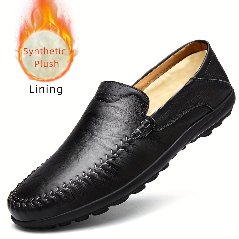 Handmade stitching men's loafer shoes for casual slip-on style by CLOHOO.