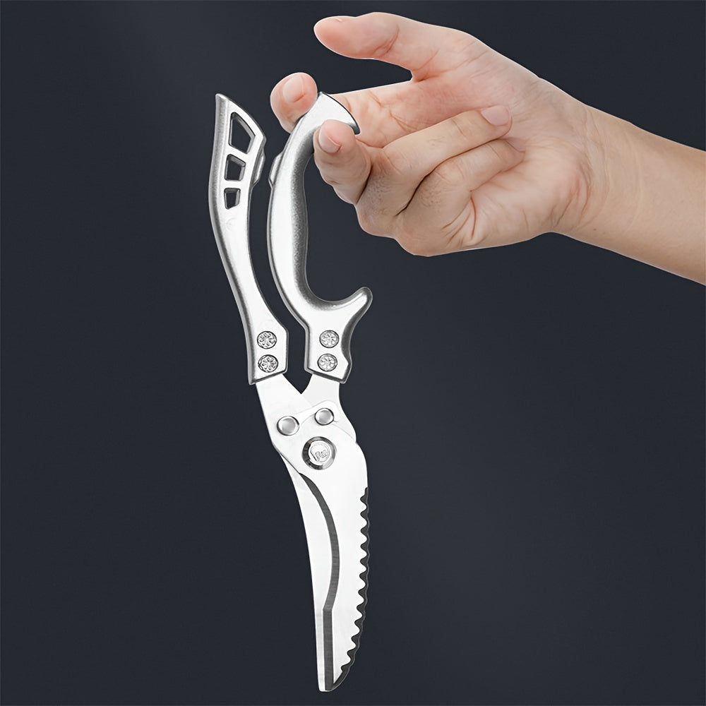 Upgrade your kitchen with heavy-duty stainless steel scissors – perfect for cutting bones, chicken, meat, fish, turkey, vegetables, and even for BBQ! Ideal for both professional and everyday use.