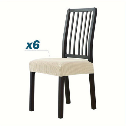 4-6 piece corn grain velvet chair covers with elastic headrest for dining chairs in homes and hotels.