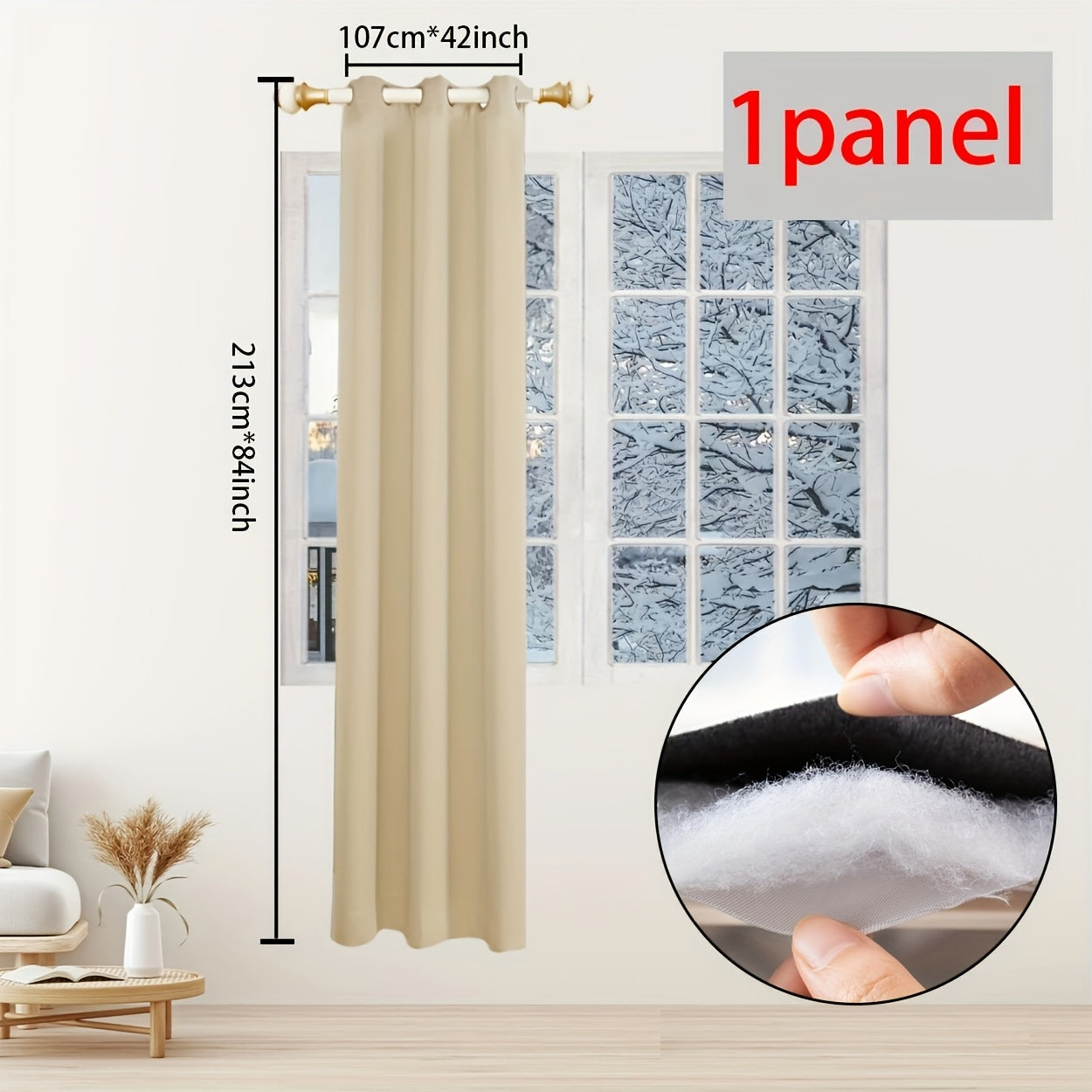 One piece of Winter Thermal Air Layer Curtains, specially crafted for insulation and wind protection during the colder months. These curtains are ideal for modern homes, serving as decorative door curtains, window partitions, and blackout curtains. They