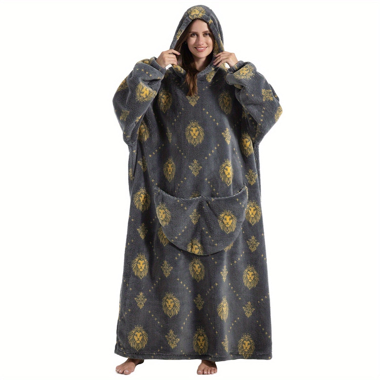 Oversized Wearable Blanket Hoodie for Adults - Cozy Sherpa Sweatshirt Blanket with Hood, Perfect Gift for Women and Men