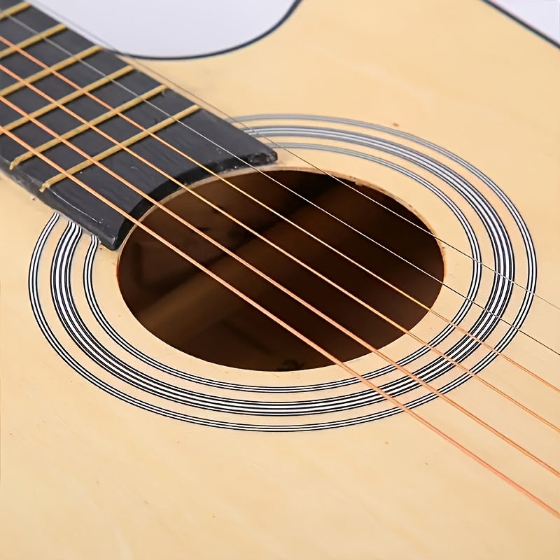 Comprehensive acoustic guitar starter kit with premium basswood guitars in various colors, accessories, and teaching materials - perfect for all skill levels, including beginners and