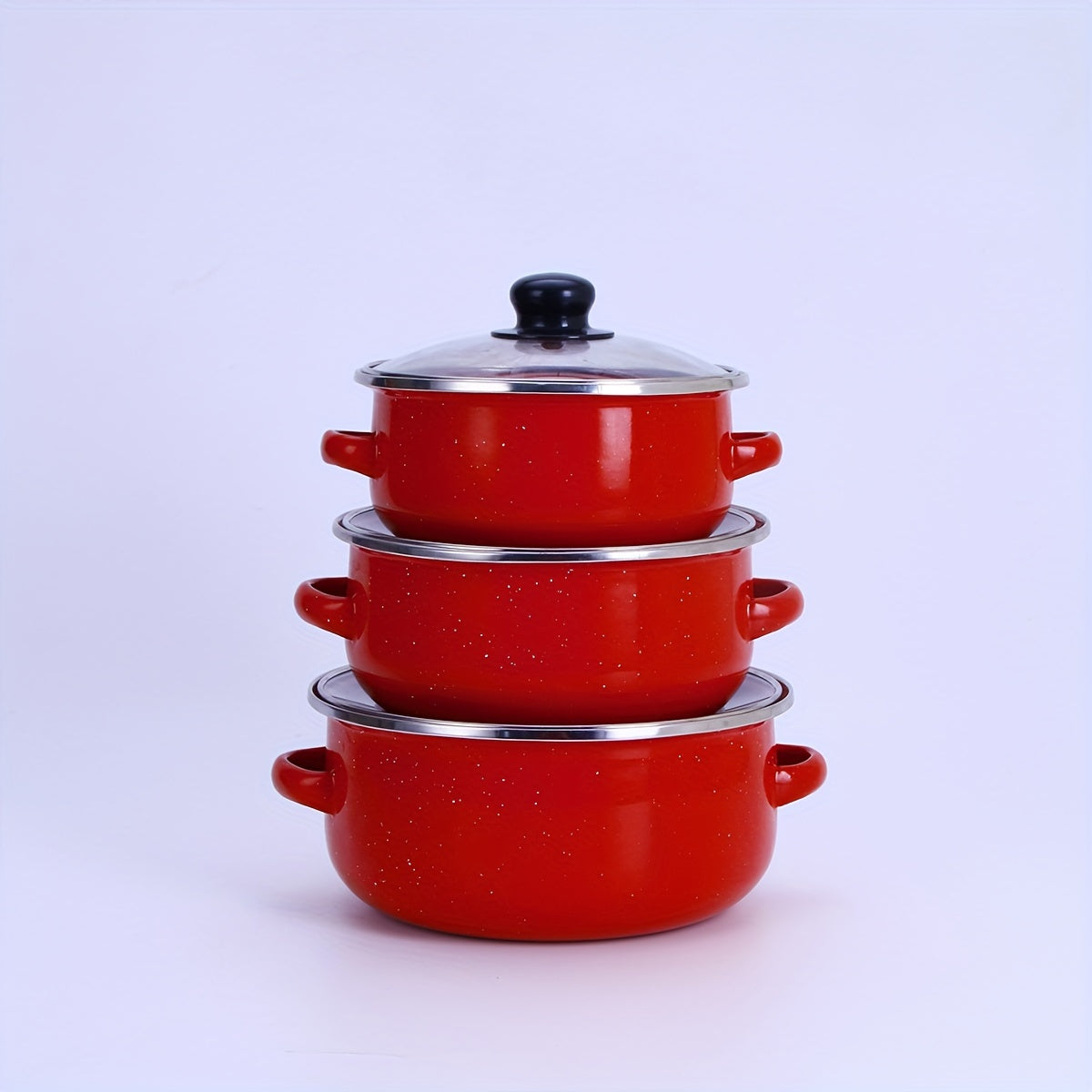 Essential Kitchen Utensil: Versatile Enamel Cooking Pot Set - Lightweight, Portable, and Multi-Use for Stews and Soups, Compatible with Induction and Gas Stoves