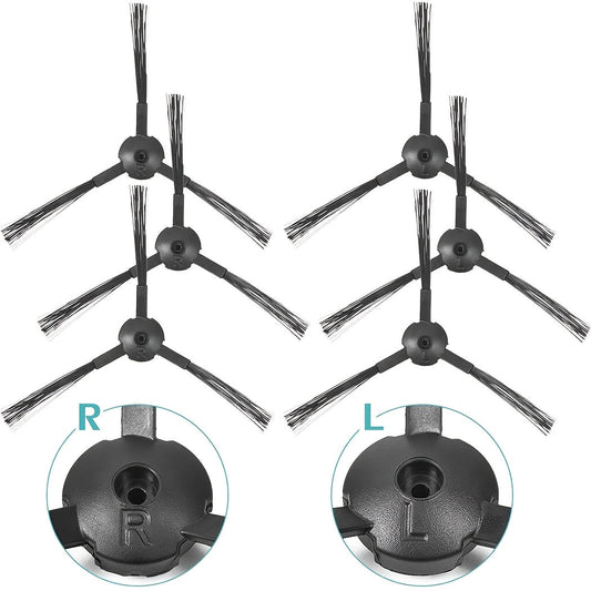 Set of vacuum cleaner accessories including one primary filter net, three filter mesh pieces, and six side brushes.