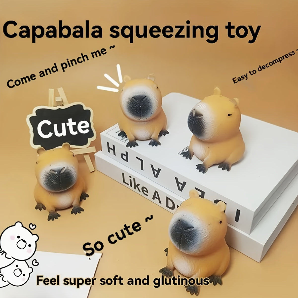 Capybara Relax Toy: Quick Bounce, Durable TPR Material, Novelty Animal Design for Fun & Relaxation, Perfect Gift or Classroom Reward