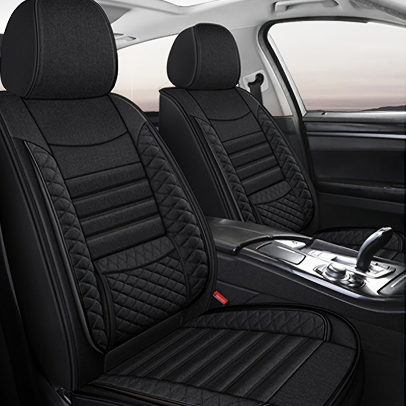 M06 Fiber Hemp Car Seat Cushions - Universal Fit, Breathable Covers for 5-Seats Vehicle, Four Seasons Material