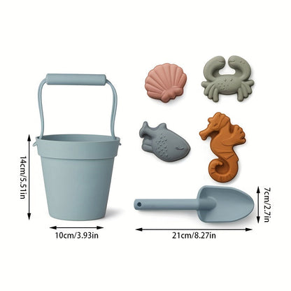 Make bath time fun with the Hailian Silicone Beach Playset! This set includes a water bucket, shovel, and sand mold, perfect for kids to enjoy during bath time. It also makes an ideal gift for Thanksgiving and Christmas. Get your hands on the Hailian