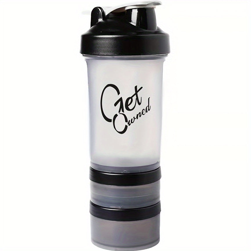 BPA-free plastic protein shaker bottle for holidays, hand wash only and no need for electricity or batteries.