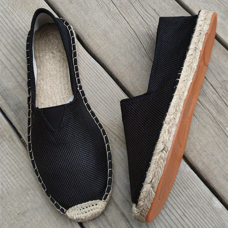 Men's slip-on espadrilles for casual comfort while walking.