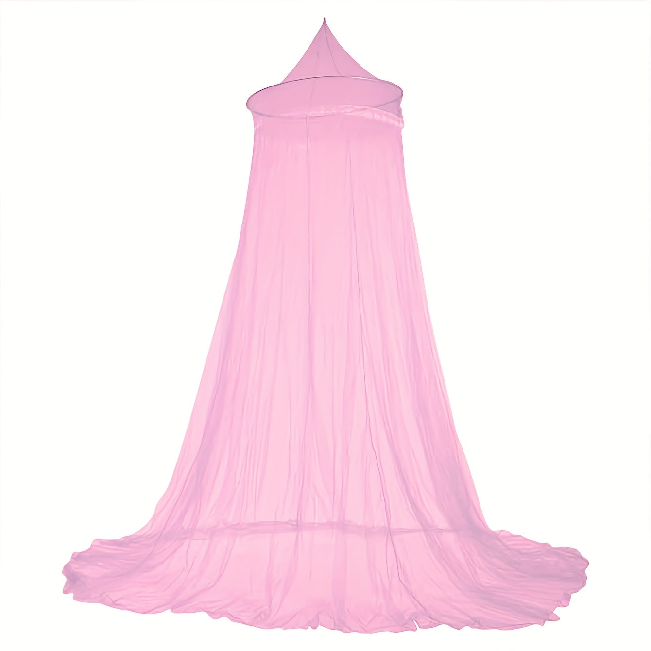 This black dome mosquito net features lace trim, a top and door ribbon, and ruffles. It is suitable for single, double, and queen beds, and makes a stylish addition to any bedroom decor. Made from polyester fabric weighing 200-250g, this net does not