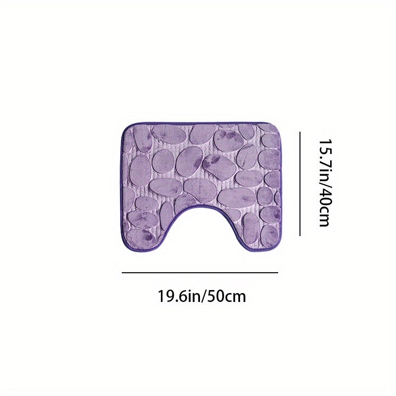 Pebble Embossed Non-Slip Bathroom Bath Mat Set with Memory Foam - Super Soft, Absorbent, and Quick-Drying Rug for Comfort and Safety. Machine Washable and Thick for a luxurious feel in your bathroom.