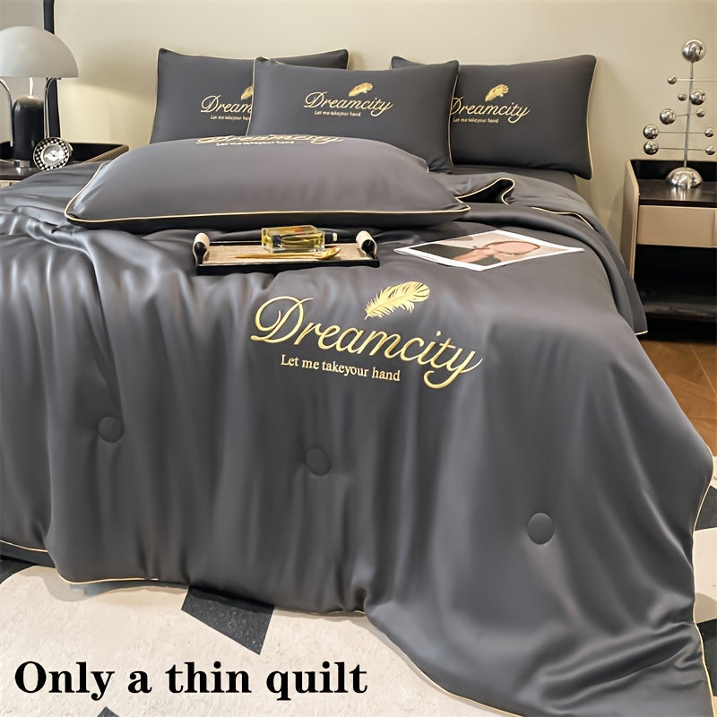 Soft and skin-friendly embroidery craft thin quilt with non-fading colors, suitable for all seasons. Easy to machine wash, perfect for bedroom or guest room use.