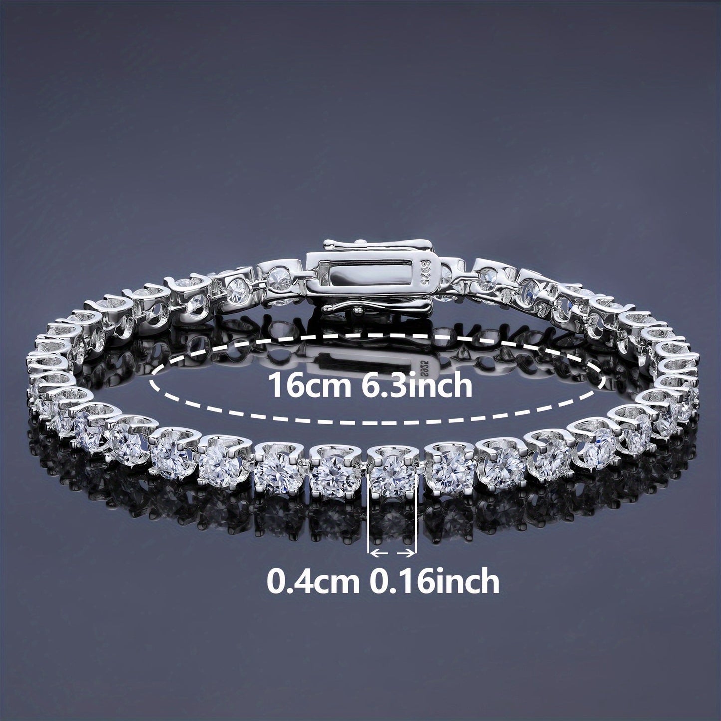 Hip Hop Style Jewelry Bracelet for Women, featuring a 925 Silvery Moissanite. Perfect Wedding Gift. Comes with a Gift Box.