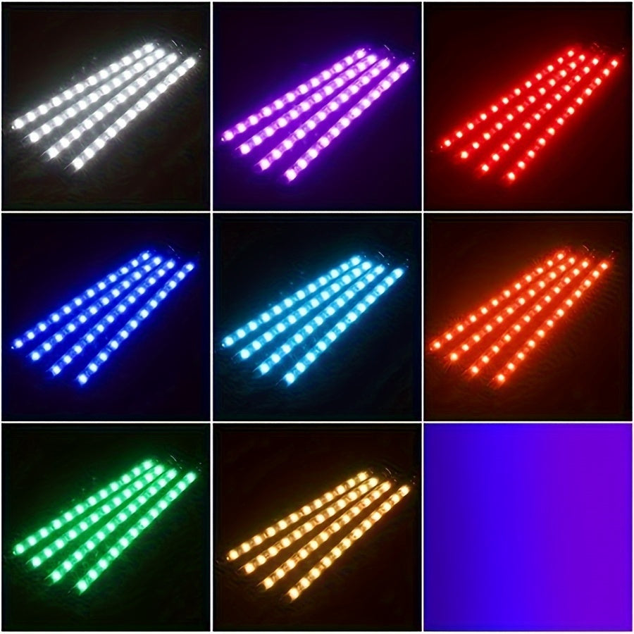 Car ambiance light with 48 LED RGB foot light and four music lights.