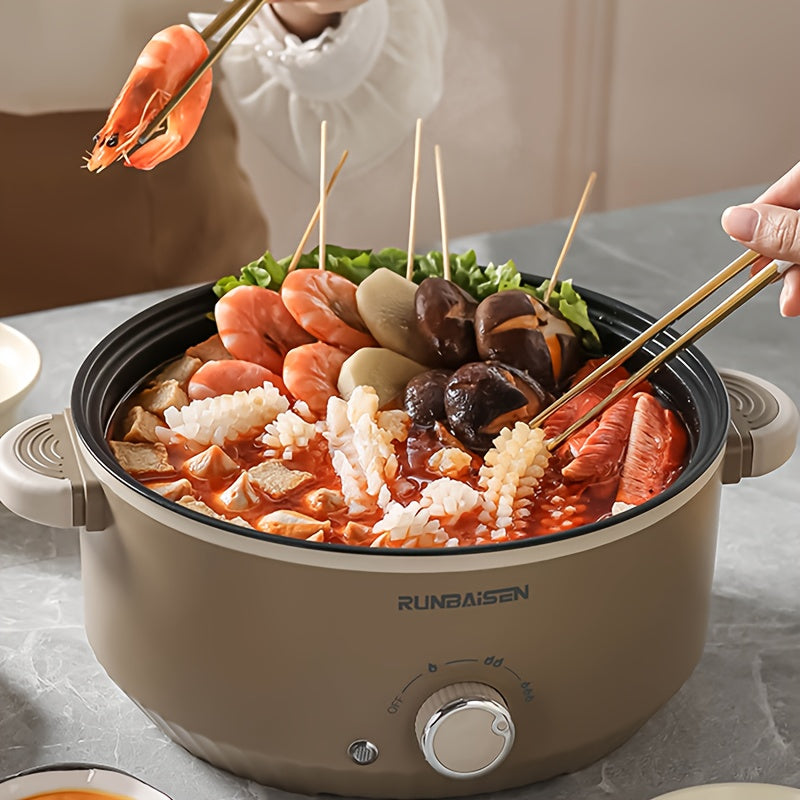 Electric boiling pot with power mode, European standard plug, 220V-240V, made of PP material, food-contact safe, no battery.