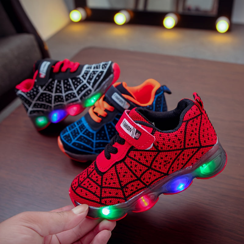 New Spring And Autumn Light-Up Running Shoes in Sizes 21-36 for Boys And Girls featuring LED Flashing Sneakers with Mesh Design.