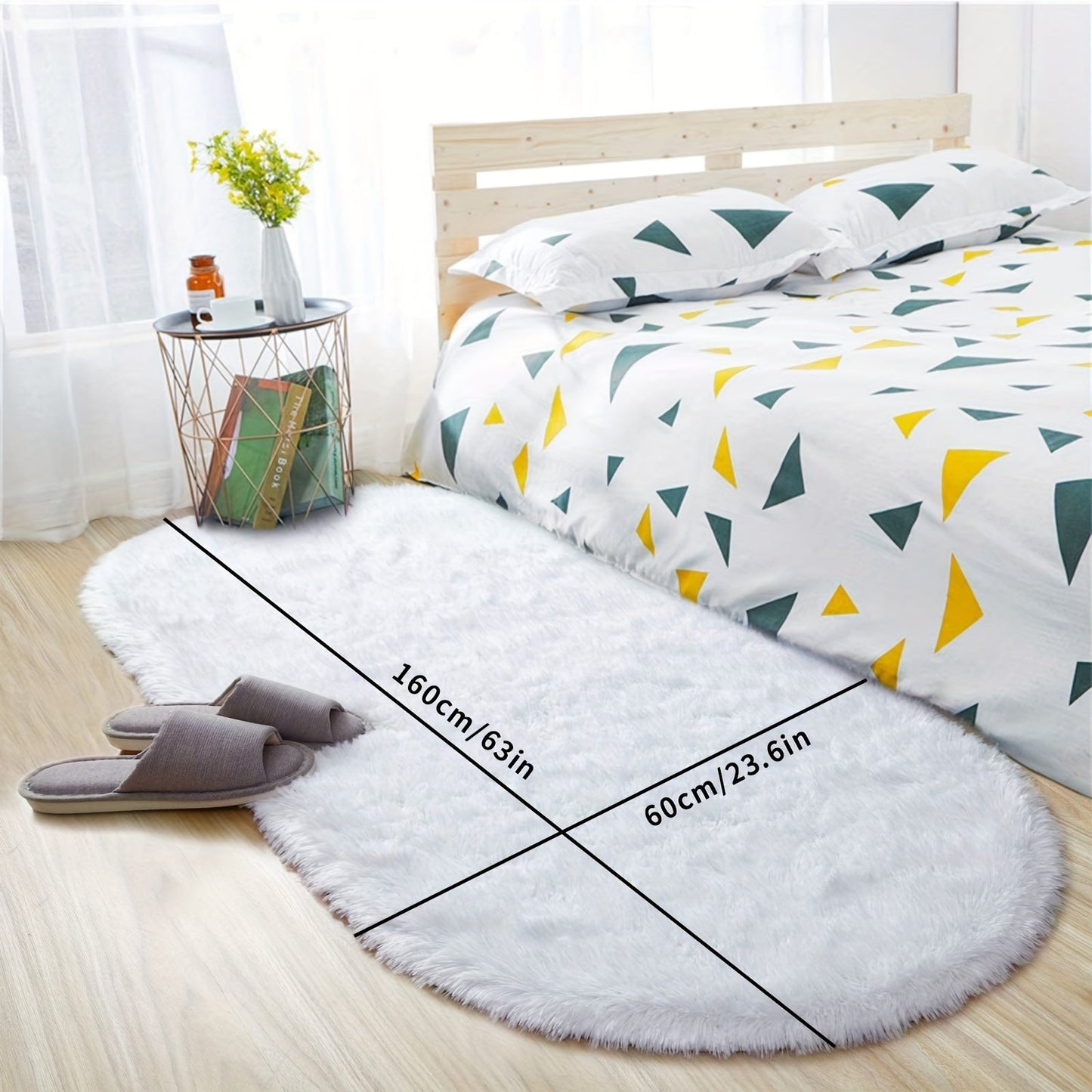 Plush Bedroom Rug - Soft, Cozy, Non-Slip, Machine Washable, Skin-friendly, Perfect for Indoor Use and Bedside