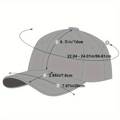 Womens adjustable size embroidered baseball cap for sunshade in spring and autumn.