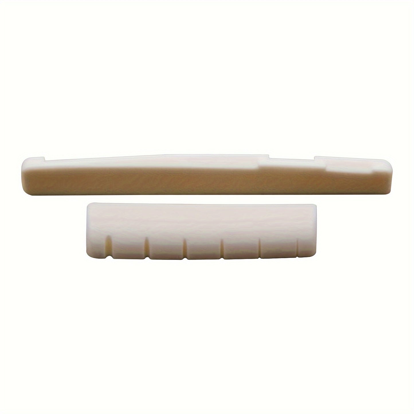 1 set of 2 pieces 6-string acoustic guitar bone bridge saddle and nut made of real bone