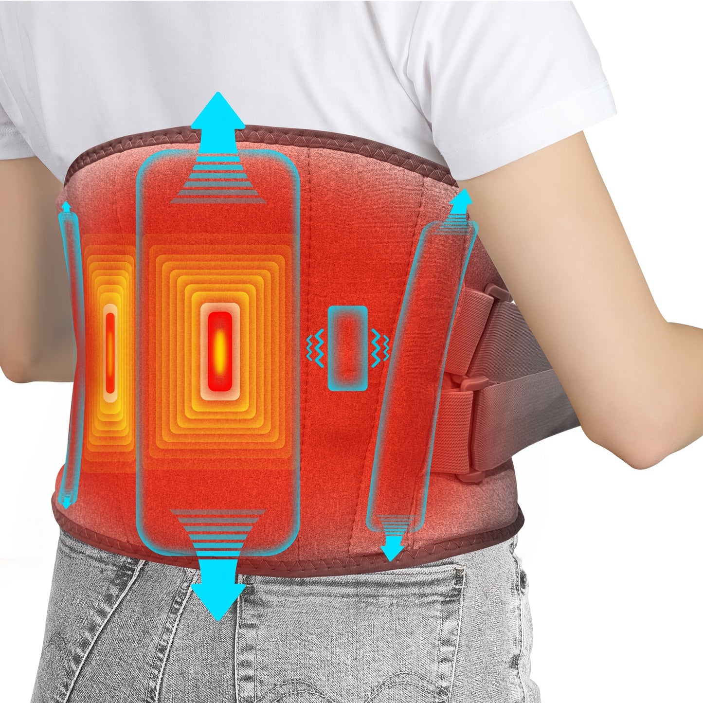 Wireless Heating Waist Belt with Massager, suitable for men and women, has 3 heating and vibration modes, ideal gift for family members.