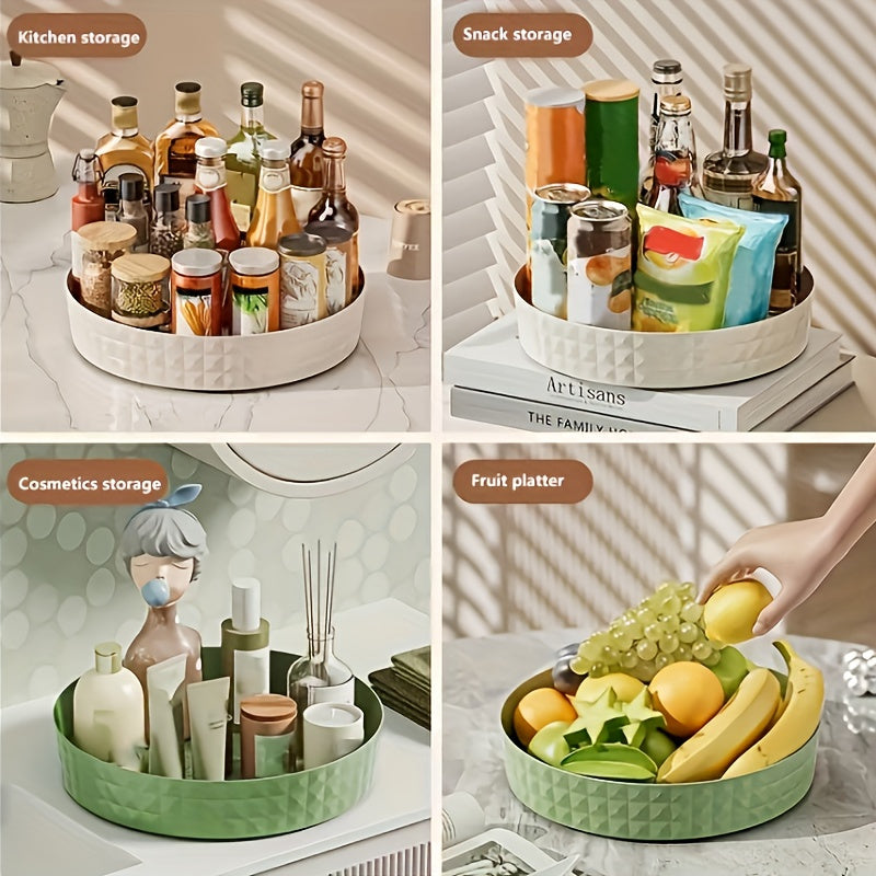 Spice Box, Fruit Plate, Snack Box, Countertop Seasoning Storage Rack, Cosmetic Storage Rotating Box, Compact Container for Saving Space.