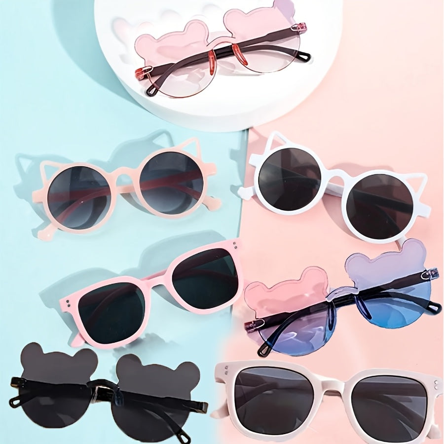 6 Teen Fashion Glasses: Round Butterfly Style, Mixed Color Frame with AC Lens. Ideal for Hiking, Valentine's, Thanksgiving, New Year, Pool Parties, Birthdays, and Gift Bags.