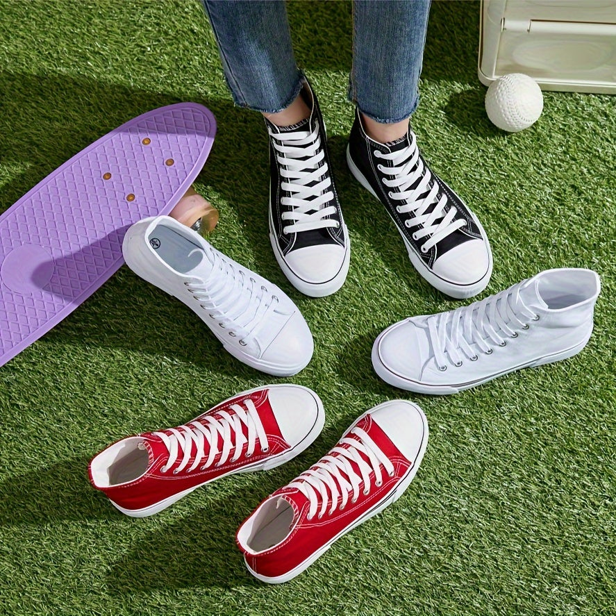 Women's high-top lace-up sneakers, fashionable and comfortable for walking.