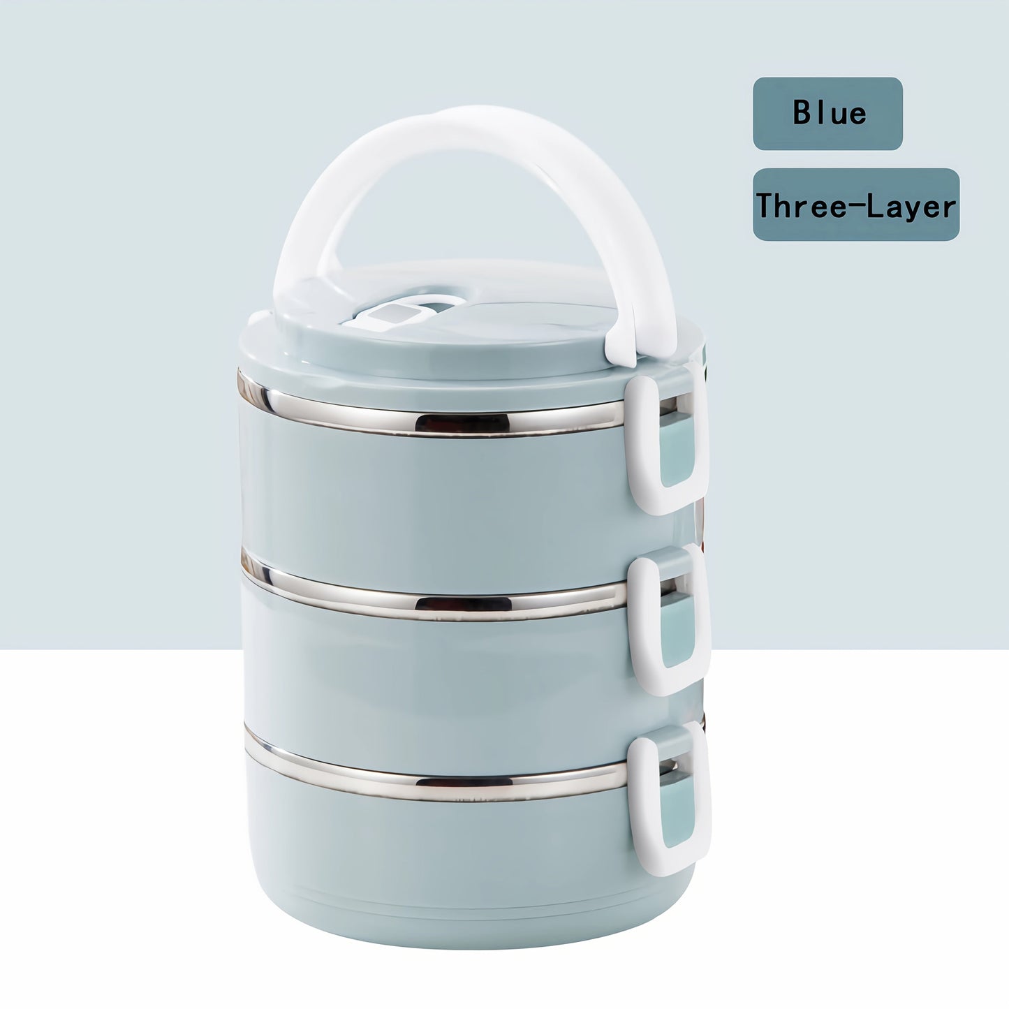 This lunch box is made of waterproof stainless steel and comes in two, three, or four tiers. Its three-tier design increases practicality and makes it easy to carry, while also providing insulation. It is designed to be both waterproof and leakproof.