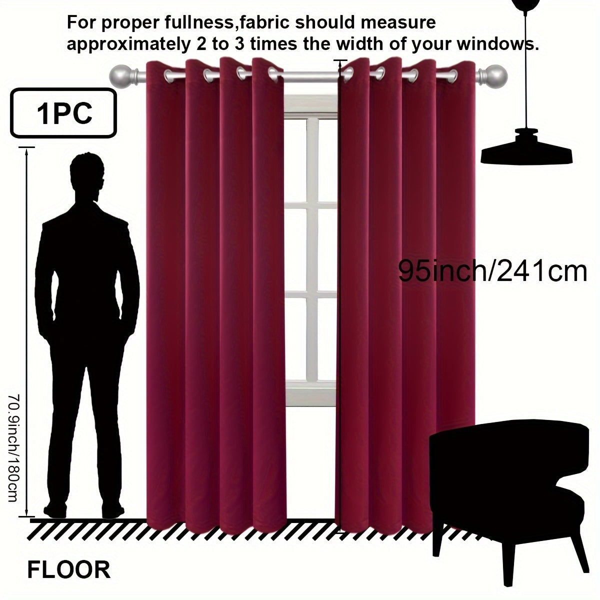 1PC Insulation and Blackout Circle Curtains, Ideal for Bedrooms and Living Rooms, Minimize Noise and Light Blocking