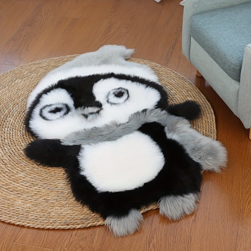 I have a single adorable fluffy 2'X3' penguin rug perfect for bedroom or living room. This super soft shaggy faux fur rug is machine washable and non-shedding. It adds a cute touch to your home office or room decor, making it a creative and decorative