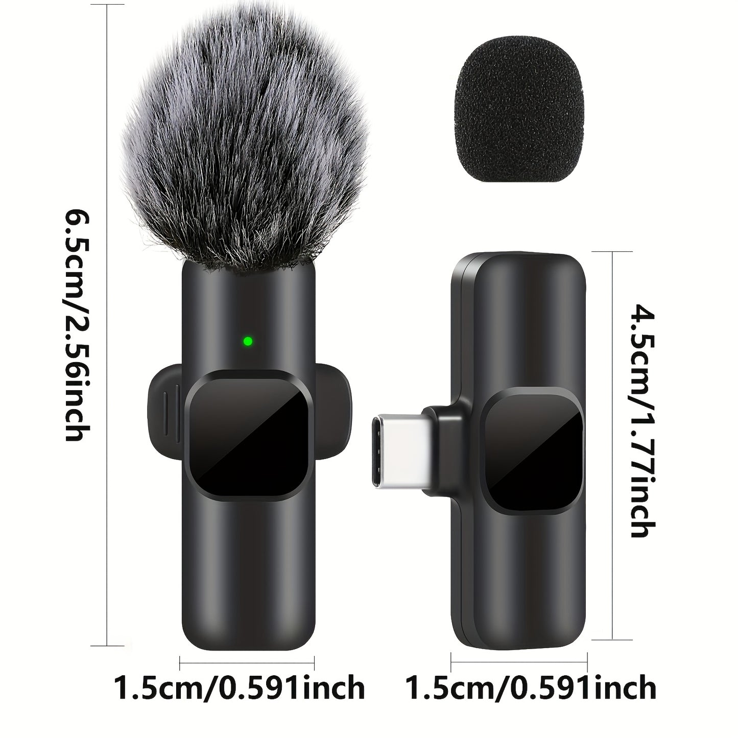 SENWUKO Wireless Lavalier Microphone with USB-C and dual microphones, ideal for streaming, podcasting, and video recording