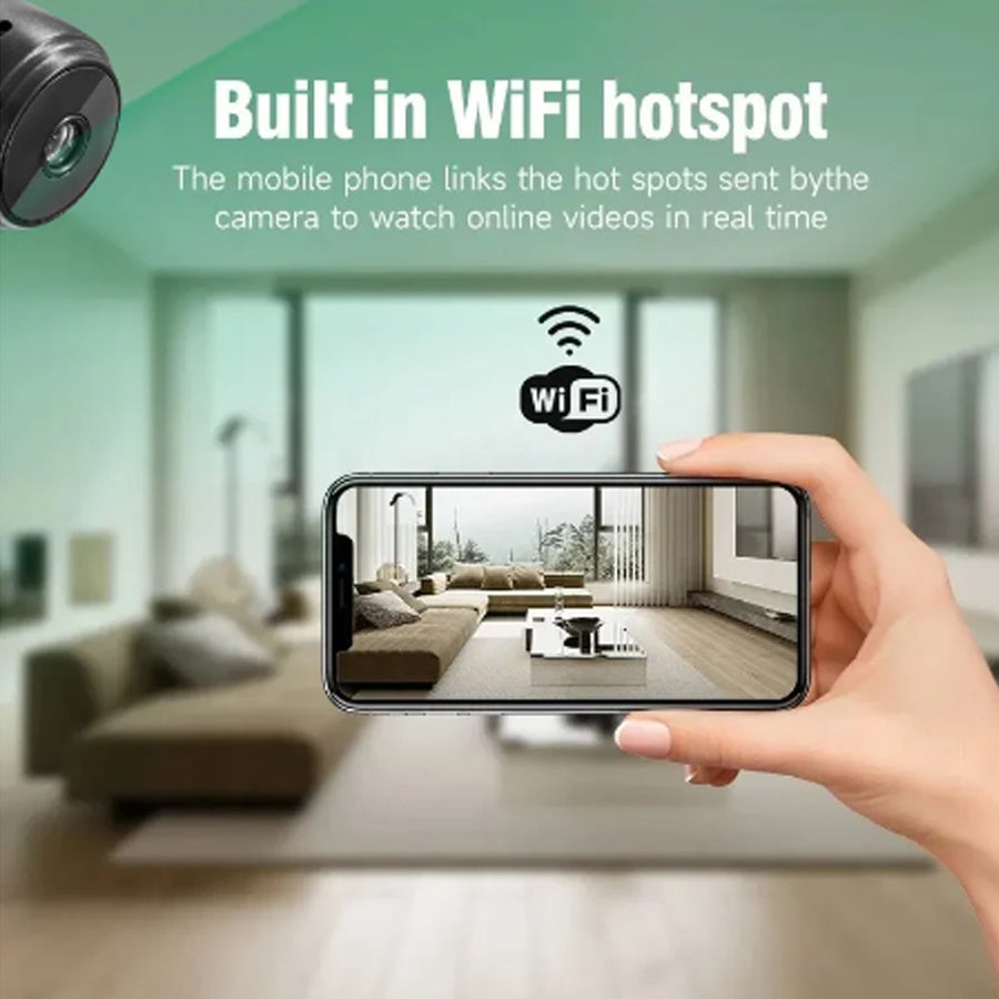 The Oimlyo Smart Home Security Camera offers high-definition 480p video quality, features a rechargeable 150mAh lithium polymer battery, can be powered via USB, and connects to Wi-Fi for easy access through a mobile remote app. Ideal for office and