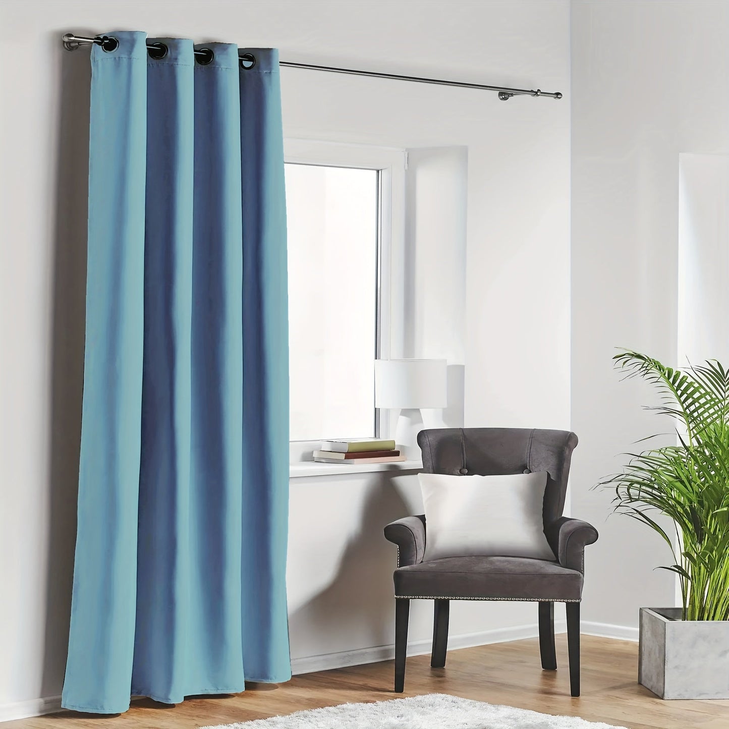 Blackout Curtain with Loop for Bedroom - Provides Heat Insulation, Energy Savings, Noise Reduction, and Shading - Also Suitable for Living Room - 180g Weight