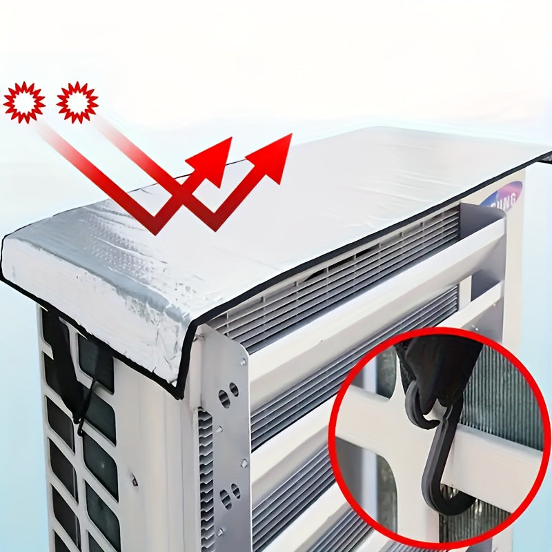 Durable Outdoor Air Conditioner Cover made of Waterproof Aluminum Foil - Protects from Sun, Dust, and Heat. Easy to Install and Provides Top Protection.