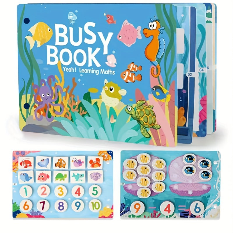 Interactive busy book for youngsters to develop cognitive, logic, and fine motor skills through DIY tear and paste activities, serving as an educational quiet toy for early learning and