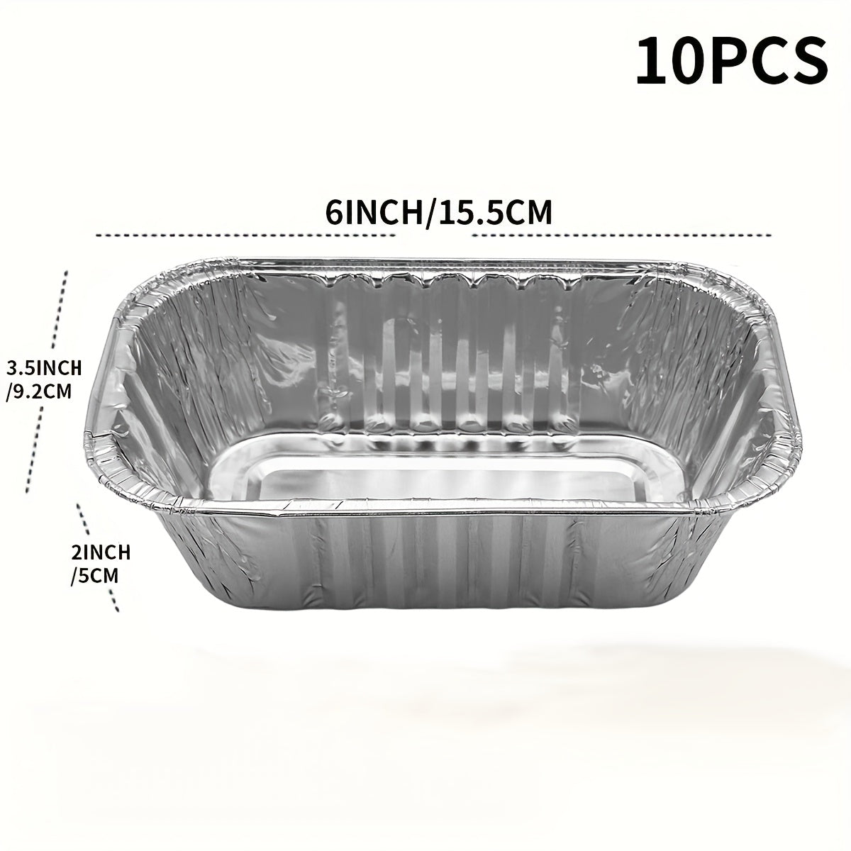 10 pieces, 20 pieces, or 30 pieces of 1 lb aluminum pans, mini bread loaf pans. Each pan measures 6*3.5*2 inches and is perfect for baking. These pans are essential tools for any kitchen.