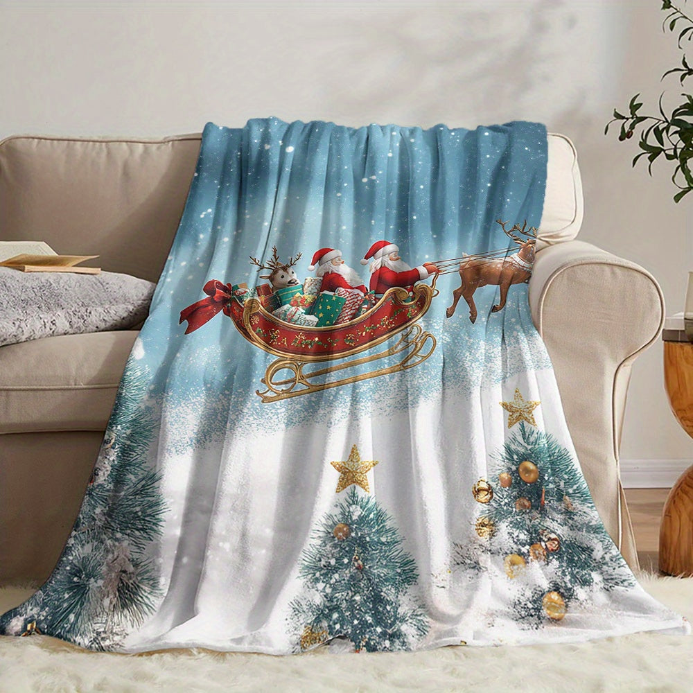 Get cozy this Christmas with our digital print flannel throw blanket! This soft and warm quilted bedding is perfect for all seasons and features a contemporary style. Made with anti-allergy polyester, this multipurpose blanket is ideal for snuggling up